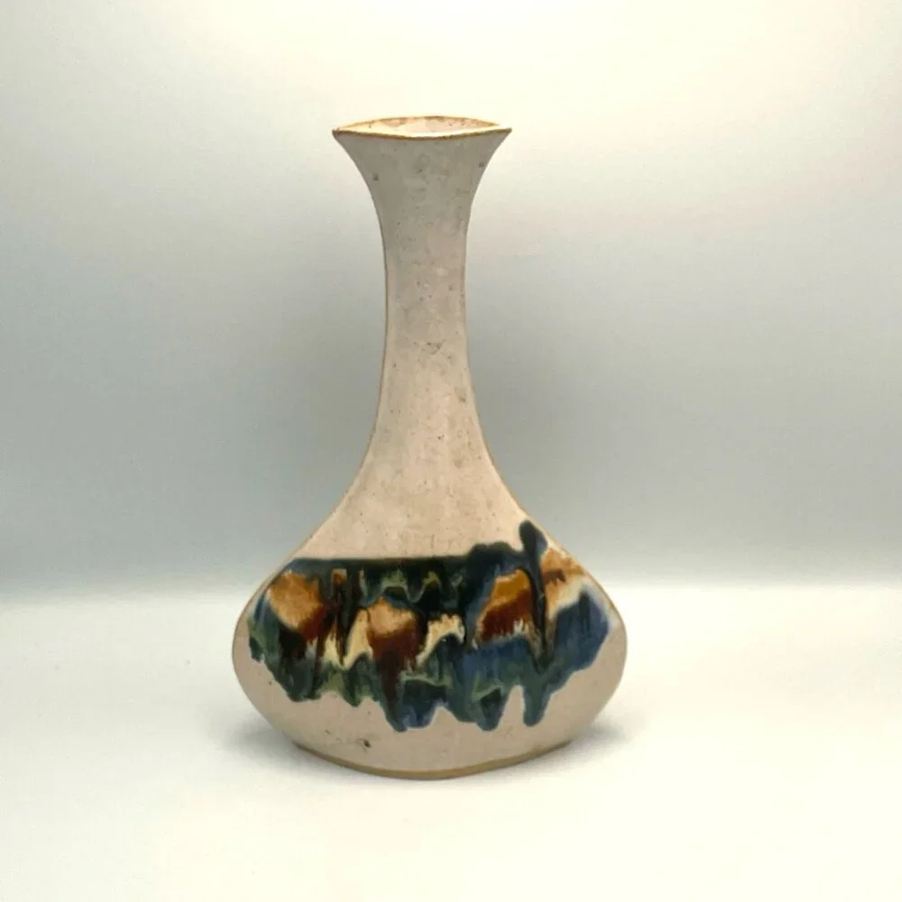 Hoffman Studio‎ Art Pottery Vase Blue Green & Brown Glaze